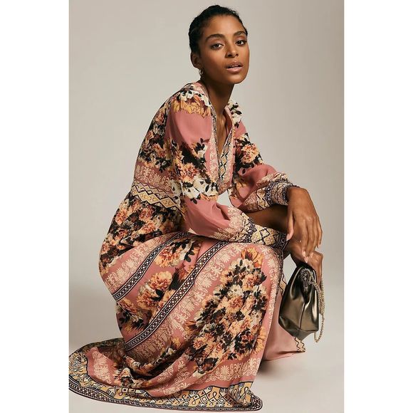 Anthropologie Dresses & Skirts - Anthropologie Vineet Bahl Embroidered Maxi Dress Size XS